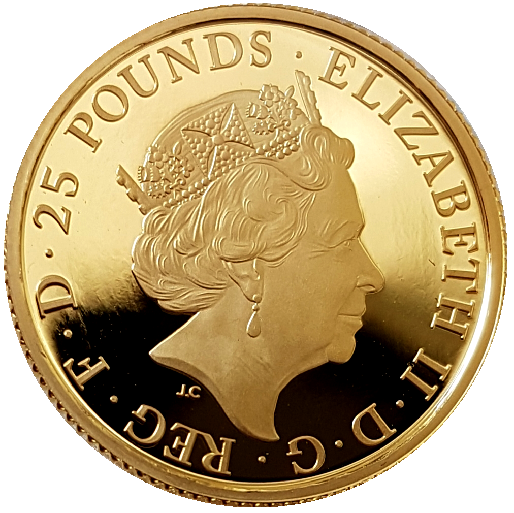 2019 Queen Elizabeth II 'Falcon Of The Plantagenets' 1/4oz 999.9
