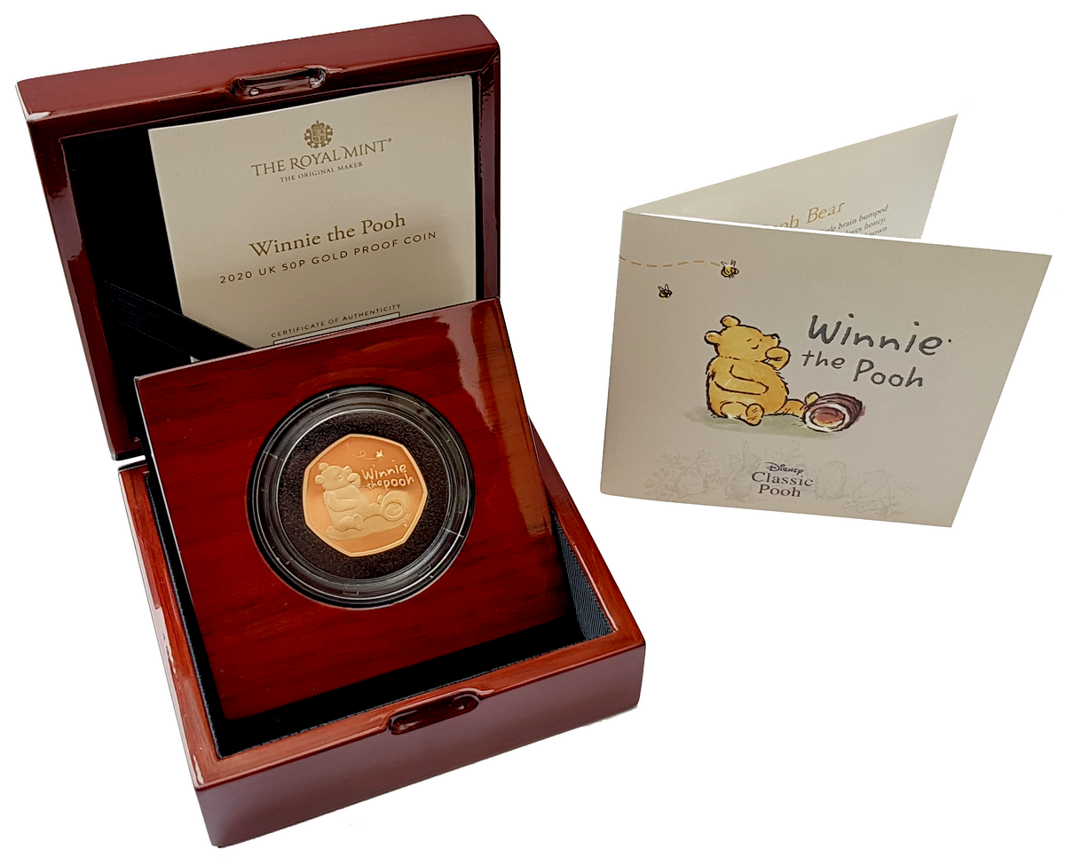 2020 Winnie The Pooh 'Honey' Gold Proof 50P - 525 issue Limit