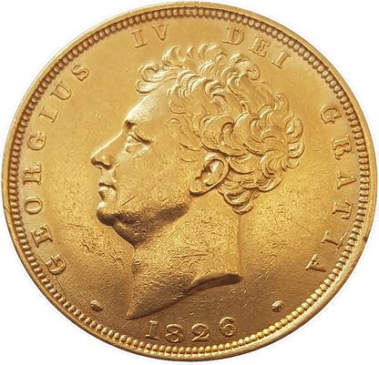 1826 George IIII Bare Head Gold Full Sovereign - AUNC LUSTRE