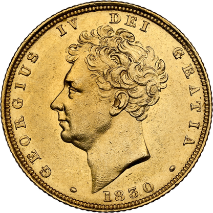 1830 George IIII Bare Head Gold Full Sovereign - AUNC LUSTRE