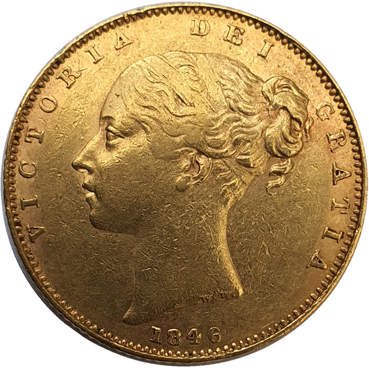 1846 Queen Victoria Shield Reverse Sovereign