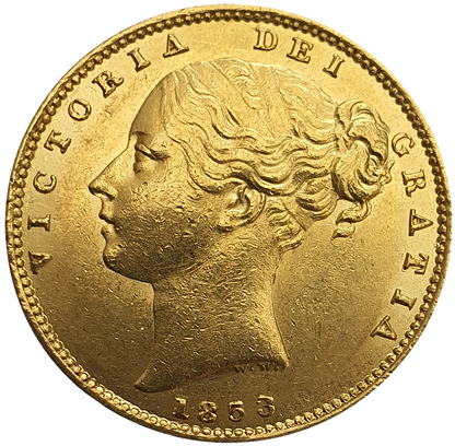 1853 Queen Victoria Shield Reverse Sovereign