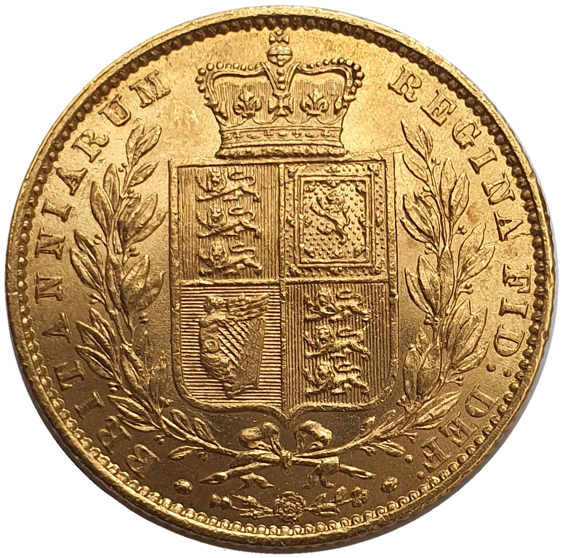 1860 Queen Victoria Shield Reverse Sovereign - Large 'O'