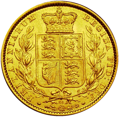 1864 Queen Victoria Shield Reverse Sovereign - #Die No86