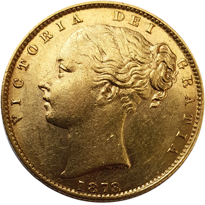 1873-S Queen Victoria Shield Reverse Sovereign