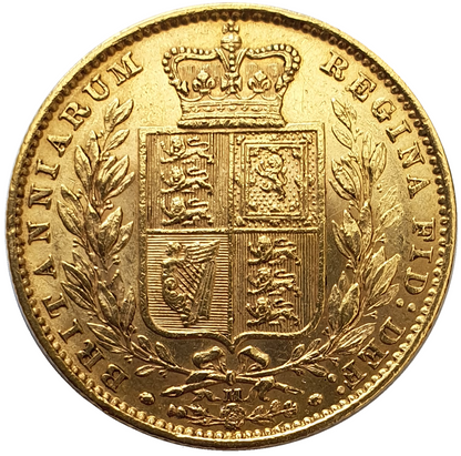 1882-M Queen Victoria Shield Reverse Sovereign