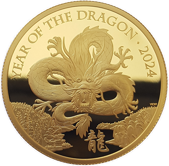2024 King Charles III 'Lunar Year of the Dragon' 999.9 1oz Gold Proof