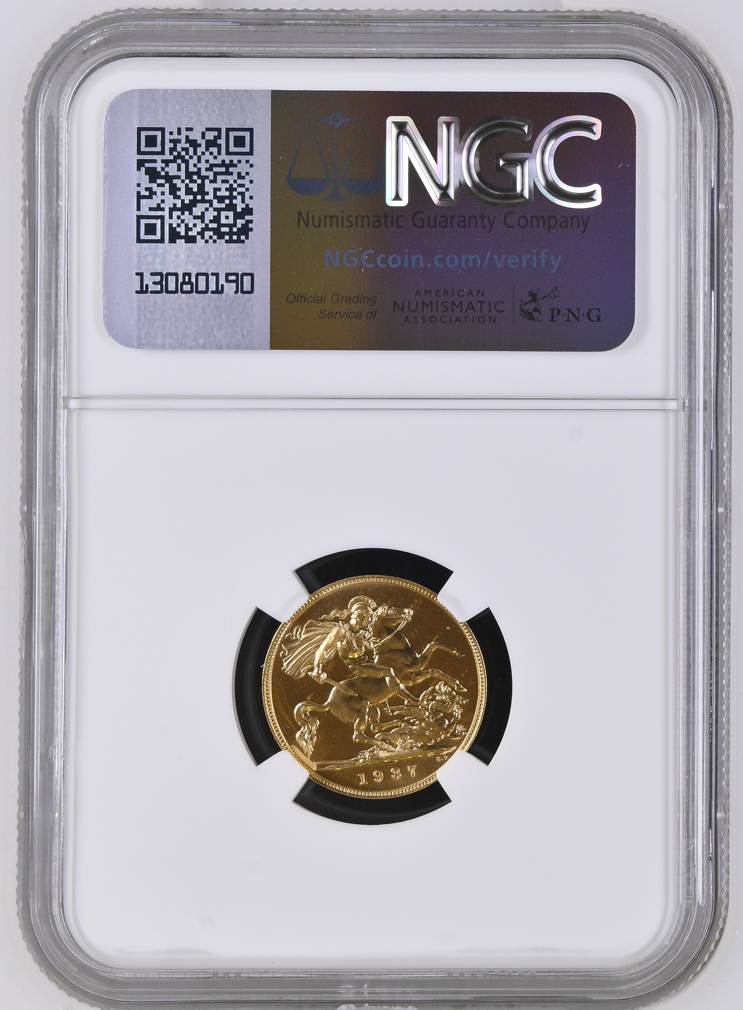 1937 King George VI Proof Specimen Half Sovereign - NGC PF67