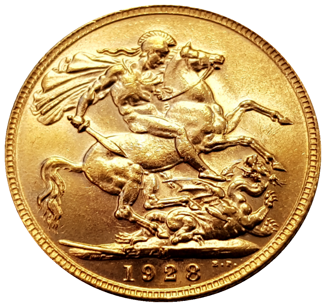 1928-M King George V Gold Sovereign (Melbourne) Very Rare