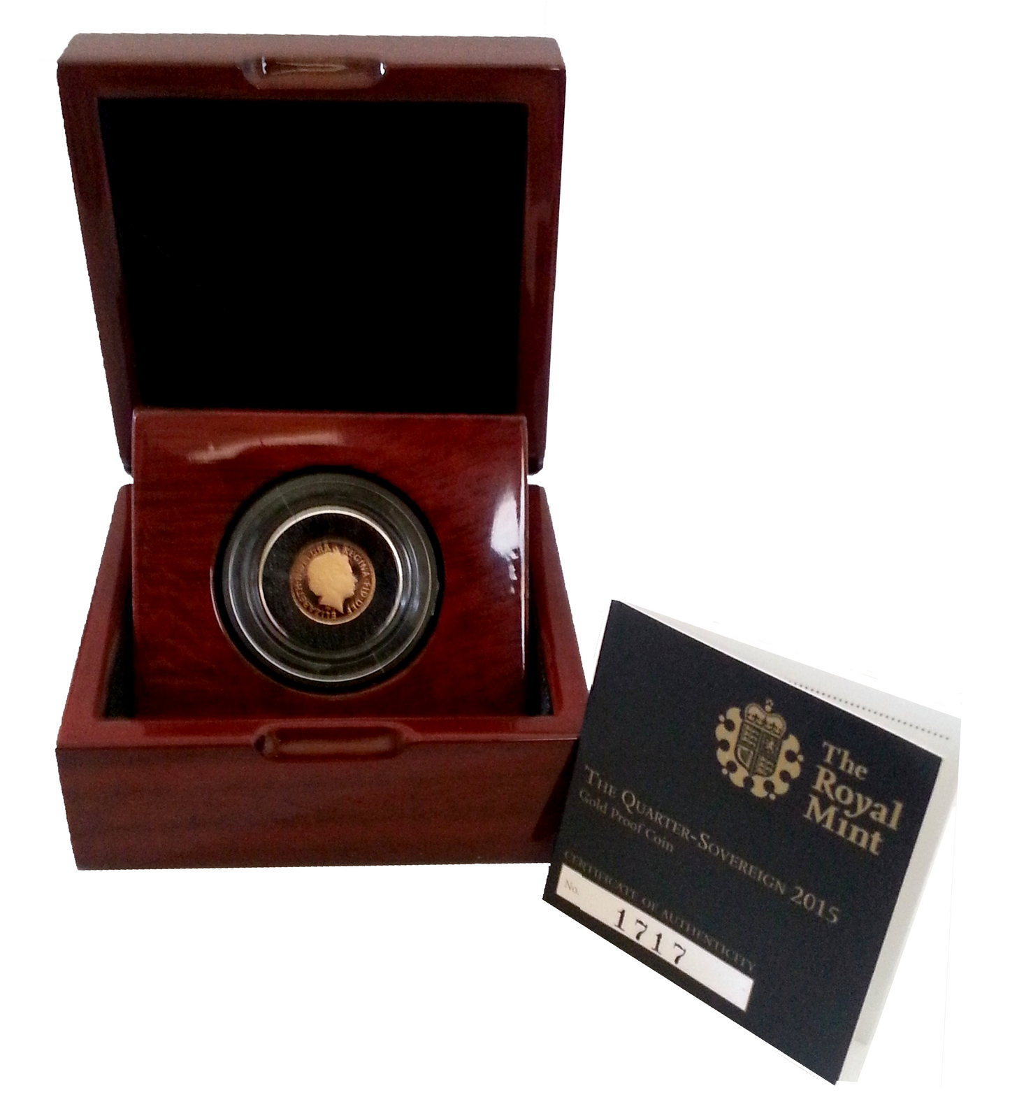 2015 Queen Elizabeth II Gold Proof Quarter Sovereign + COA