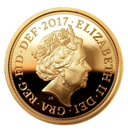 2017 Queen Elizabeth II Strike on the Day '200th Anniversary' Gold Sovereign