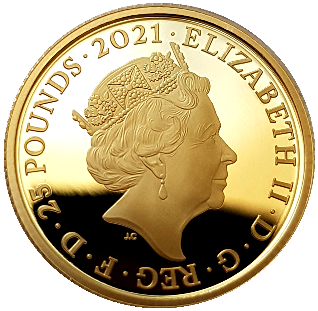 2021 Alice's Adventures 'Through the Looking-Glass',1/4oz 999.9 Gold Proof Coin