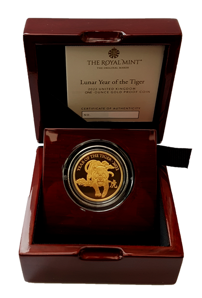 2022 Queen Elizabeth II 'Lunar Year of the Tiger' 999.9 1/4oz - 1oz Gold Proof Coins