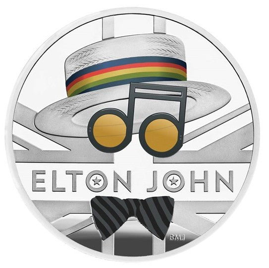 2020 Music Legends 'Sir Elton John' 1oz 999 fine silver Proof Coin