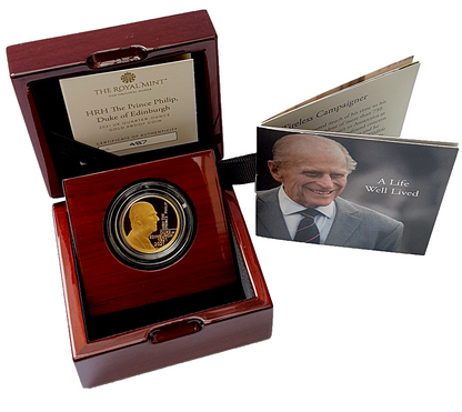 2021 HRH The Prince Philip, Duke of Edinburgh  1/4 Ounce 999.9 Gold Proof Coin