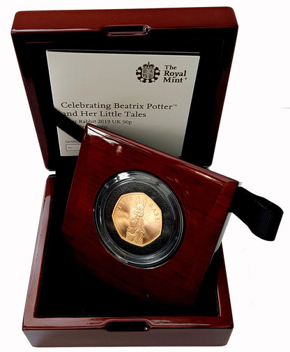 2019 Beatrix Potters Peter Rabbit Gold Proof 50P - 500 issue Limit.