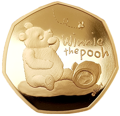 2020 Winnie The Pooh 'Honey' Gold Proof 50P - 525 issue Limit.